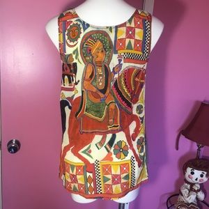 Anthropologie Tangier’s Kedia Blouse Tank Top Silk